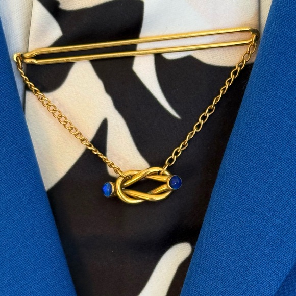 Vintage Correct Quality Rolled Gold Plate Neck Tie Bar Knot Blue
Tip Ends 21/4” - Picture 2 of 6